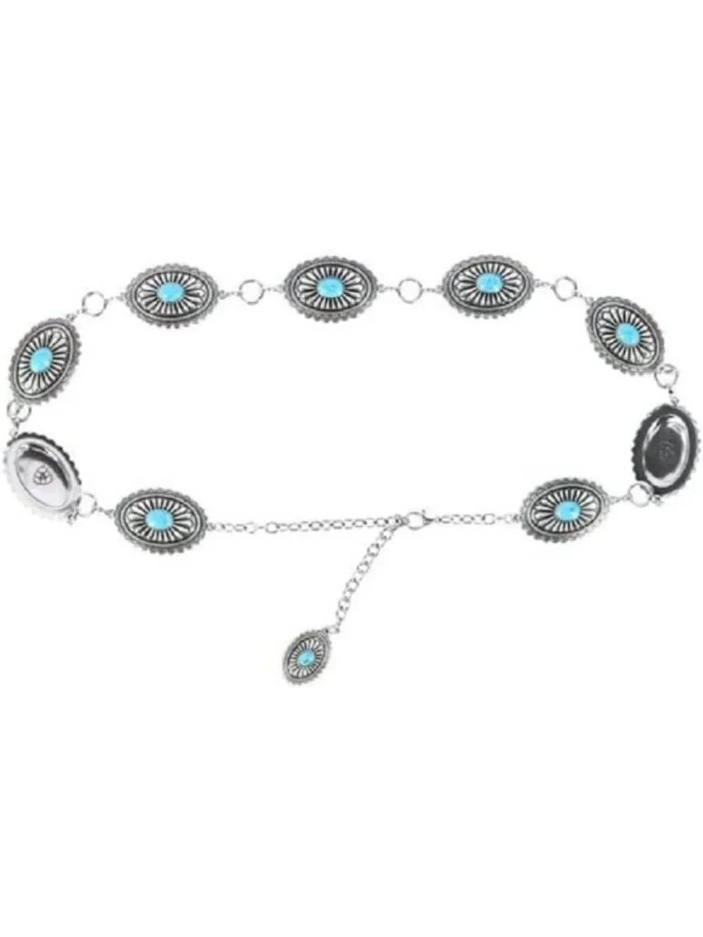 Stylish Women's Concho Belt with Black Center Stones & Lobster Claw Closure
